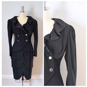 Vintage 80s Dynasty Glam Suit / Skirt and Jacket